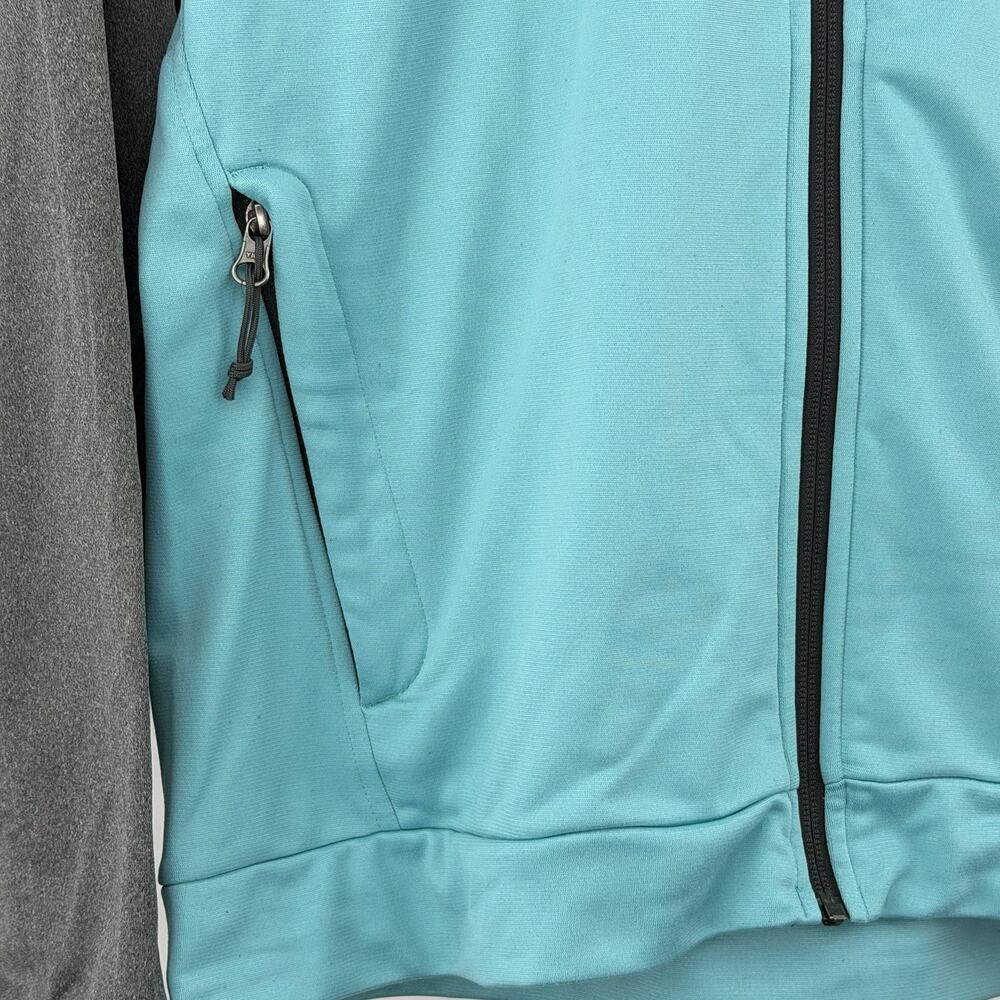 The North Face Full Zip Hoodie Gray Teal Softshell Jacket Mens M Zip Pockets - Picture 4 of 7